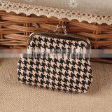 Bulk Wholesale Houndstooth Mini Leather Coin Purse thumbnail-3