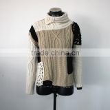 2016 ugly christmas sweater New Fashion Women Irregular long sleeve splicing knitting sweater                        
                                                Quality Choice