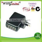 Approval SAA C-TICK MEPS Steady Operation 4 Port USB Wall Charger With Output 5V2.1A/4A