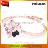 Fashion Jewelry Good Luck Clover Crystal Love Charm Bracelets Bangles for Women thumbnail-1