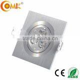 3*3w Adjustable Recessed Spotlight in Silver Brush