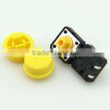 F0361 12*12*12mm Tact Switch / Plastic Tactile Switch/ Mini Touch Button Switch Round Cap Yellow