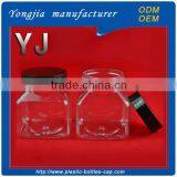 PET Plastic Transparent 200 ml Square Candy Jar With Black Cap thumbnail-1