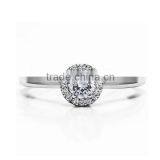 Sterling Silver Perfect Round Zircon Promise Rings thumbnail-1