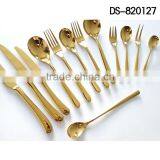 Best Sale Gold Plated 410 Material With Cloth Wheel Light Cutlery Set thumbnail-4