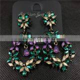 Luxury Water Drop Crystal Flower Stud Earrings Fashion Women Party Jewelry thumbnail-1