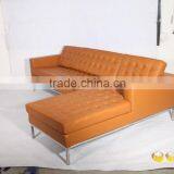 Modern Design Leather Florence Knoll Style Corner Sofa With Chaise Lounge thumbnail-2