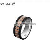 Fashion 8mm Titanium Rings rose gold plating high Polish Band Mens carbon fiber titanium ring