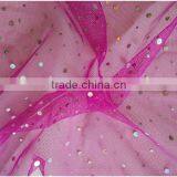 100%polyester Shiny Mesh Fabric Heal Siliver Sequin for Party Dress