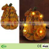 hot sale resin pumkin with led string light for thanksgiving decoration