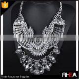 Boho Style Tibet Silver Feather Shape Alloy Necklace,Turkish Indian Alloy Necklace Statement Necklace thumbnail-3