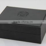 Custom Made Black Leather Gift Packaging Box With Embossing Logo , Accept OEM / ODM Order thumbnail-2