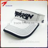 100% cotton white 3D embroidery men's golf visor caps