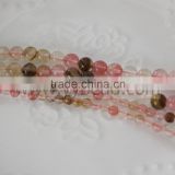 Wholesale 4MM 6MM Natural Colorful Rutilated Quartz Round Gemstone Beads Strands 14"-15.5"
