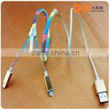 New Premium Colorful Zipper Design 2 in 1 Charging Cable for Android and Iphone thumbnail-3