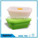 Outdoor Camping Collapsible Silicone Foldable Leakproof Bento Lunch Meal Box Container thumbnail-1