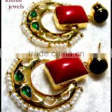 round pearl beaded earrings