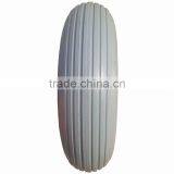 13 Inch 4.00-6 FLAT FREE PU Wheel With Metal Rim for Wheelbarrows Tool Carts thumbnail-5