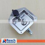 Truck or Trailer Toolbox Flush Mount Polished Stainless Steel Key-Locking Recessed Locking Paddle thumbnail-2