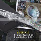 White Shadow Wood Handle Japanese Damascus Steel Folding Knives thumbnail-5