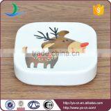 White Square Reindeer Embossed Ceramic Christmas Bathroom Accessory thumbnail-3