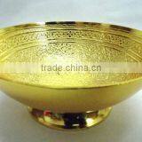 Promotional Gift, Corporate Gift, New Year Gift Beautiful Gold Plated Brass Bowl thumbnail-1