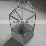 Stone Planter /sheet Metal and Glass Greenhouse thumbnail-1