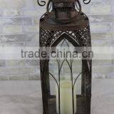 Creative Antique Vintage Promotion Square Iron Candle Metal Lanterns thumbnail-6
