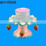 Strawberry Decorated Ceramic Cake Stand Handles thumbnail-1