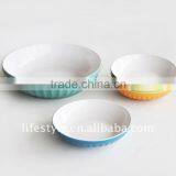 5pcs Spaghetti Bowl Set, Stoneware With Two-tone thumbnail-1