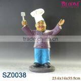 Factory Wholesale Resin Chef Figurines,restaurant Decoration thumbnail-1