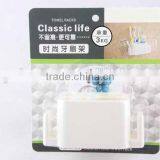 Sticking Hook Type With 5 Holes and 2 Hooks Plastic Toothbrush Holder thumbnail-1