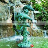 High Quality Outdoor Metal Fountain With Dolphin Statues thumbnail-1