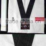 Customized Logo Embroidery Factory Lowest Price Good Quality 3 Black Bars Unisex Taekwondo Uniform thumbnail-1