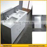 Newstar Modern White Lacquer Double Bowls Bathroom Cabinet Vanity thumbnail-1