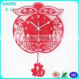 Custom Distinctive Red Acrylic Wall Clock With Animal Pattern thumbnail-5