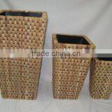 Square Waterhyacinth / Rattan Flower Planter With Tin Insert thumbnail-1