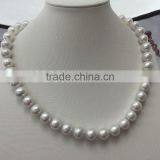 AAA 8-9mm Silver White Freshwater Pearl Necklace thumbnail-1