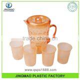 Customized Color PS Beautiful Plastic Pitcher With 4Cups