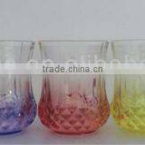 GH254 Glass Drinking Cup With Colorful Spray thumbnail-1