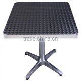 24" Silver Stainless Steel Square Top Adjustable Height Bar Bistro Table thumbnail-1