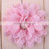 Fabric Flower With Pearl Beads Center for Kids Hair Accessories thumbnail-2