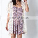 Spring Embroidered Fringe Lace Kimono Short Sleeve Small Women Coat thumbnail-3