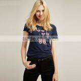 2017 New Collection Custom Fashion T-shirt Summer Woman Sports Printing Cotton T-shirt thumbnail-1