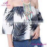 Hot Red Off Shoulder Summer Satin Women Designs Blouse thumbnail-5