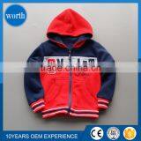 Contrast Color Zippered Hooded Sweatshirt Youth Hoodies Zip Hood thumbnail-1