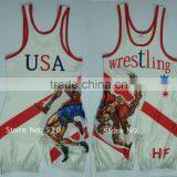 Top Quality Black State Cheap Wrestling Singlets for Sale thumbnail-2
