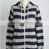 Cheap Women Striped Jerseys Hoodie Varsity Jackets With Hat thumbnail-3