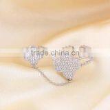 Yiwu Factory Direct Cheap Wholesale Top Quality Romantic S925 Double Chained Rings for Women thumbnail-2