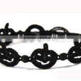 Diy Pumpkin Lamp Black Lace Braided Bracelets Cheap Pumpkin Lamp Design Lace Bracelets for Halloween Promotion Gifts thumbnail-1